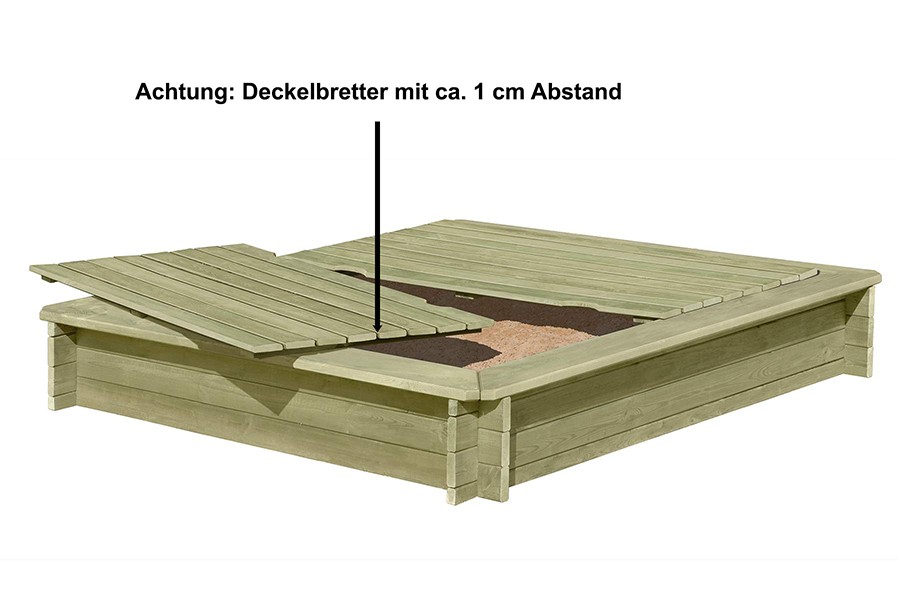 Sandkasten Stabil aus Holz 30 mm mit Deckel