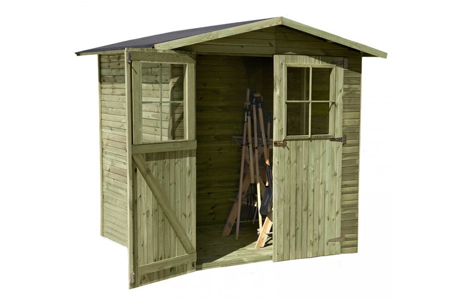 Gartenhaus Berlin 180x145 cm aus Holz Geräteschuppen mit großer Tür