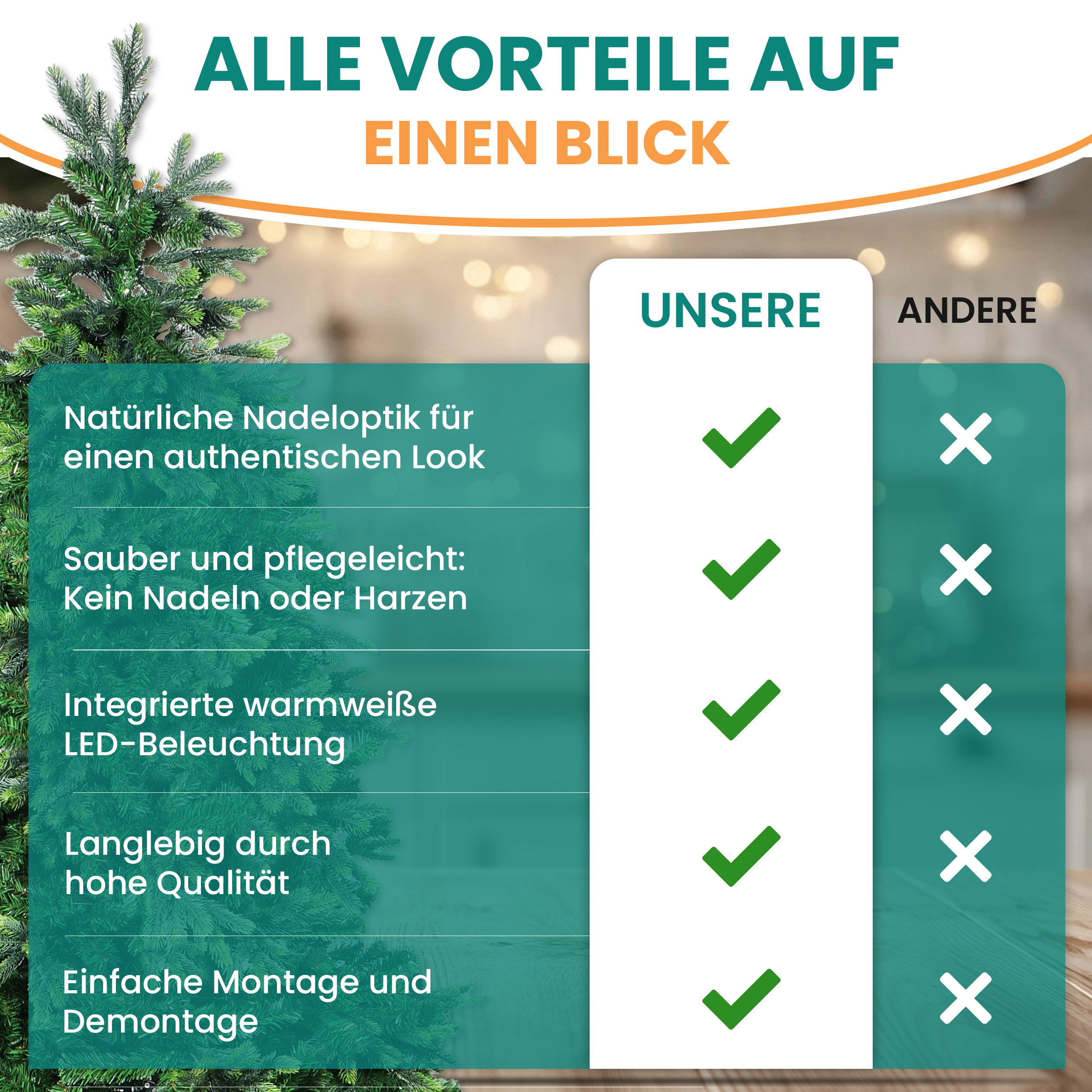 Gartenpirat Künstlicher Weihnachtsbaum BonTree Tanne 210 Cm – Mit Holzständer Und Aufbewahrungstasche, Ohne Beleuchtung