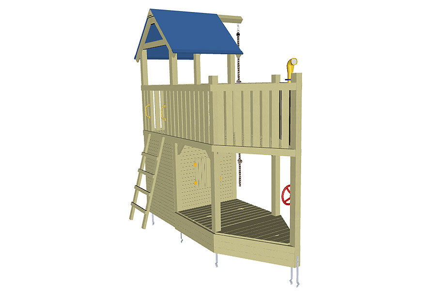 Spielturm Piratenschiff Spielhaus aus Holz