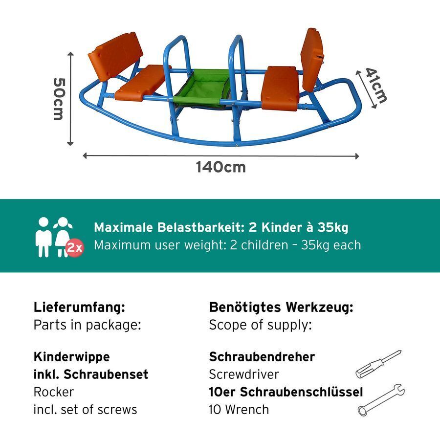 Kinderwippe aus Metall für den Garten Wippe für Kinder