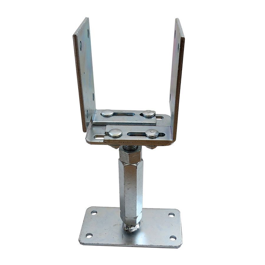 U-Pfostenträger Stützfuß Pfostenschuh verstellbar Höhe 160-220 mm Breite 80-160 mm