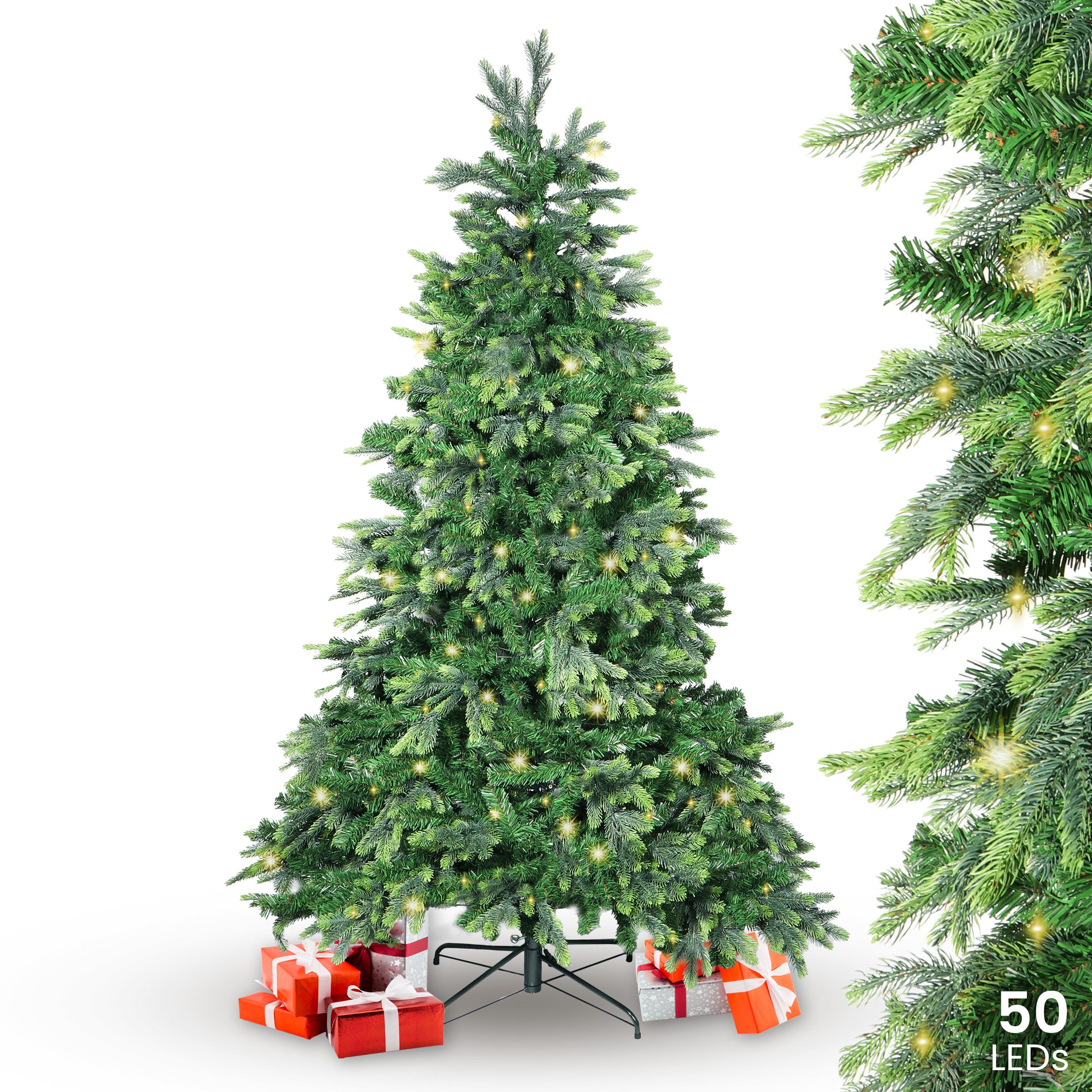 BonTree Tanne künstlicher Weihnachtsbaum mit LED Christbaum