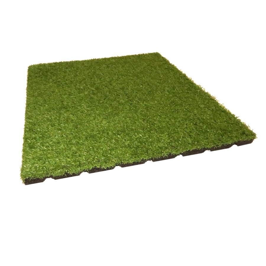 Fallschutzmatte mit Kunstrasen 50x50 cm Stärke 50 mm grün Matte Platte Grasmatte