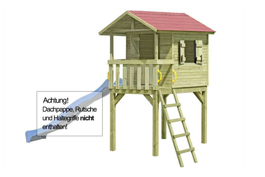 Stelzenhaus Baumhaus Justin optional mit Rutsche