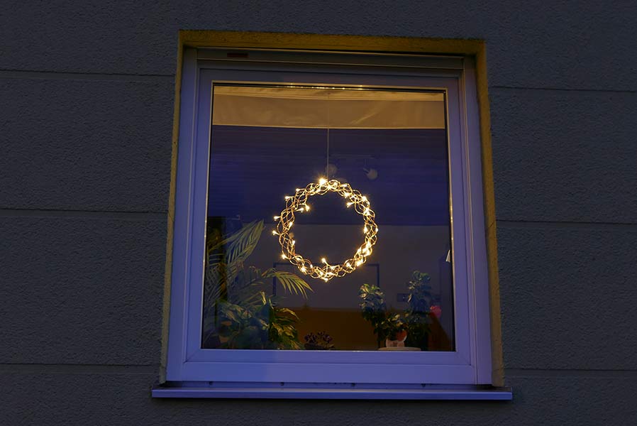 LED-Lichterkränze Kupfer warmweiß mit Timer