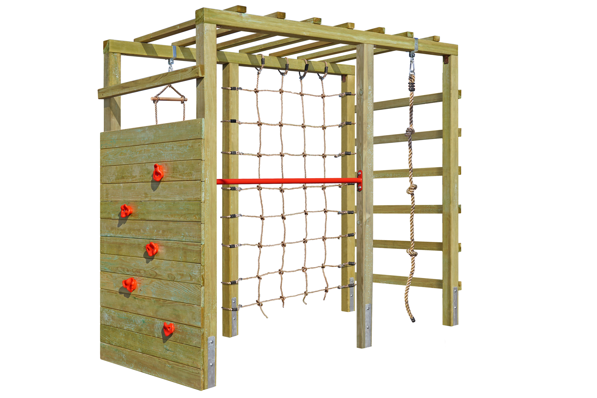 Klettergerüst Black Jack mit Kletterwand Kletternetz und Strickleiter