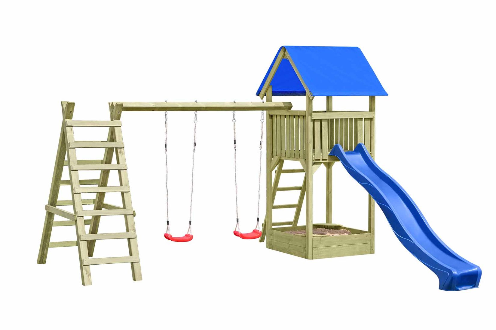 Spielanlage "Nassau" Spielturm inkl. Doppelschaukel und Sandkasten