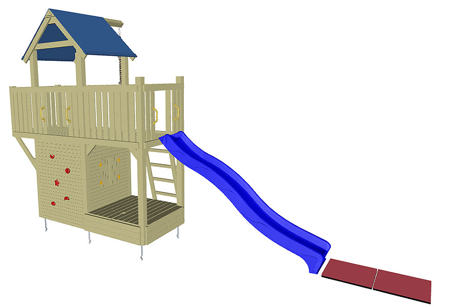 Spielturm Galeone mit Spielhaus, Kletterwand und Rutsche