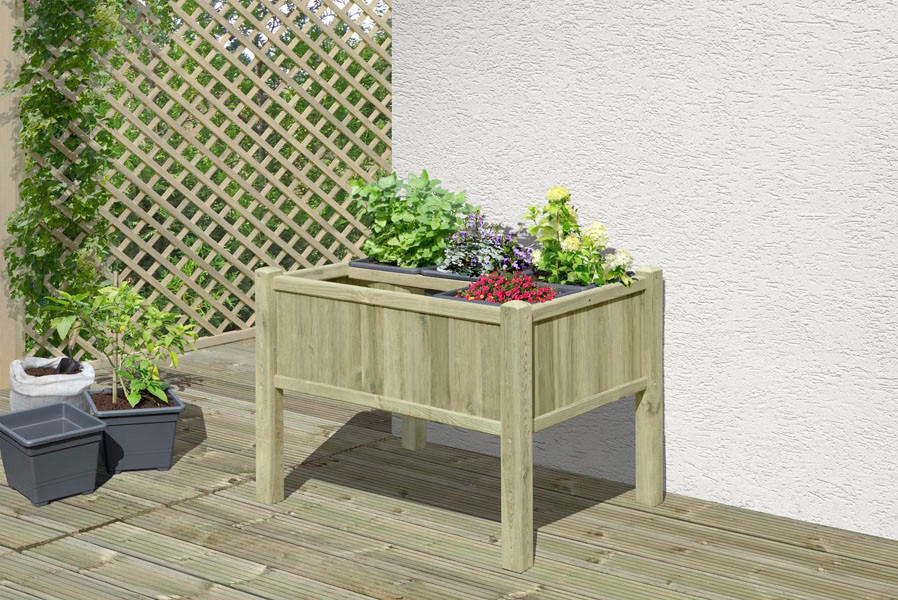 Hochbeet mit Pflanzenkasteneinsatz 109x78x80cm