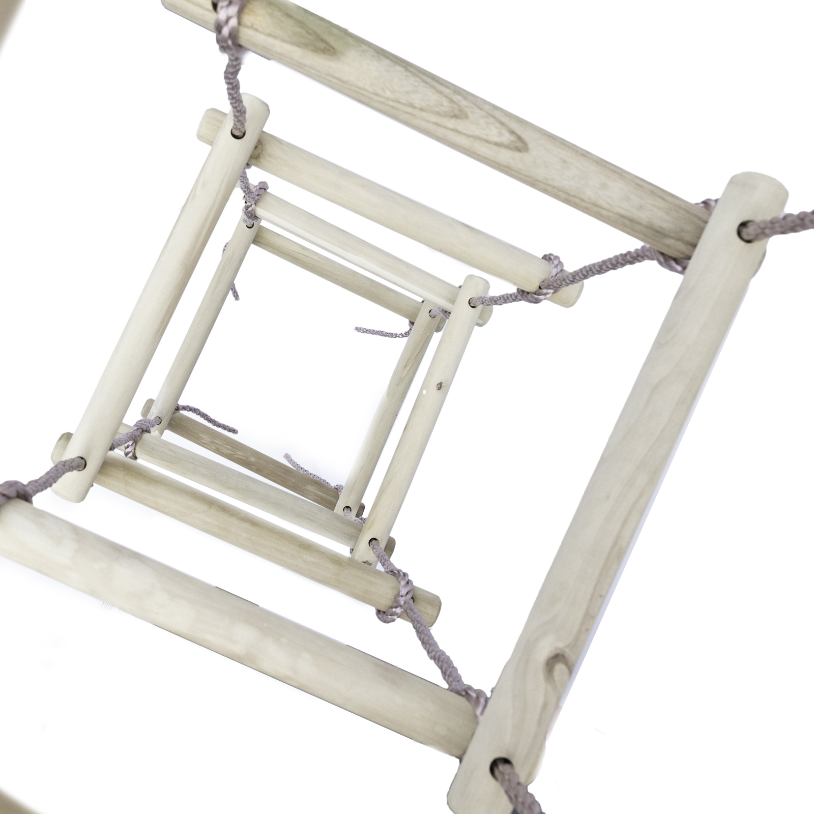 Strickleiter 2 m mit Holzsprossen 5 Ebenen für Kinder Kletterleiter für Spielturm