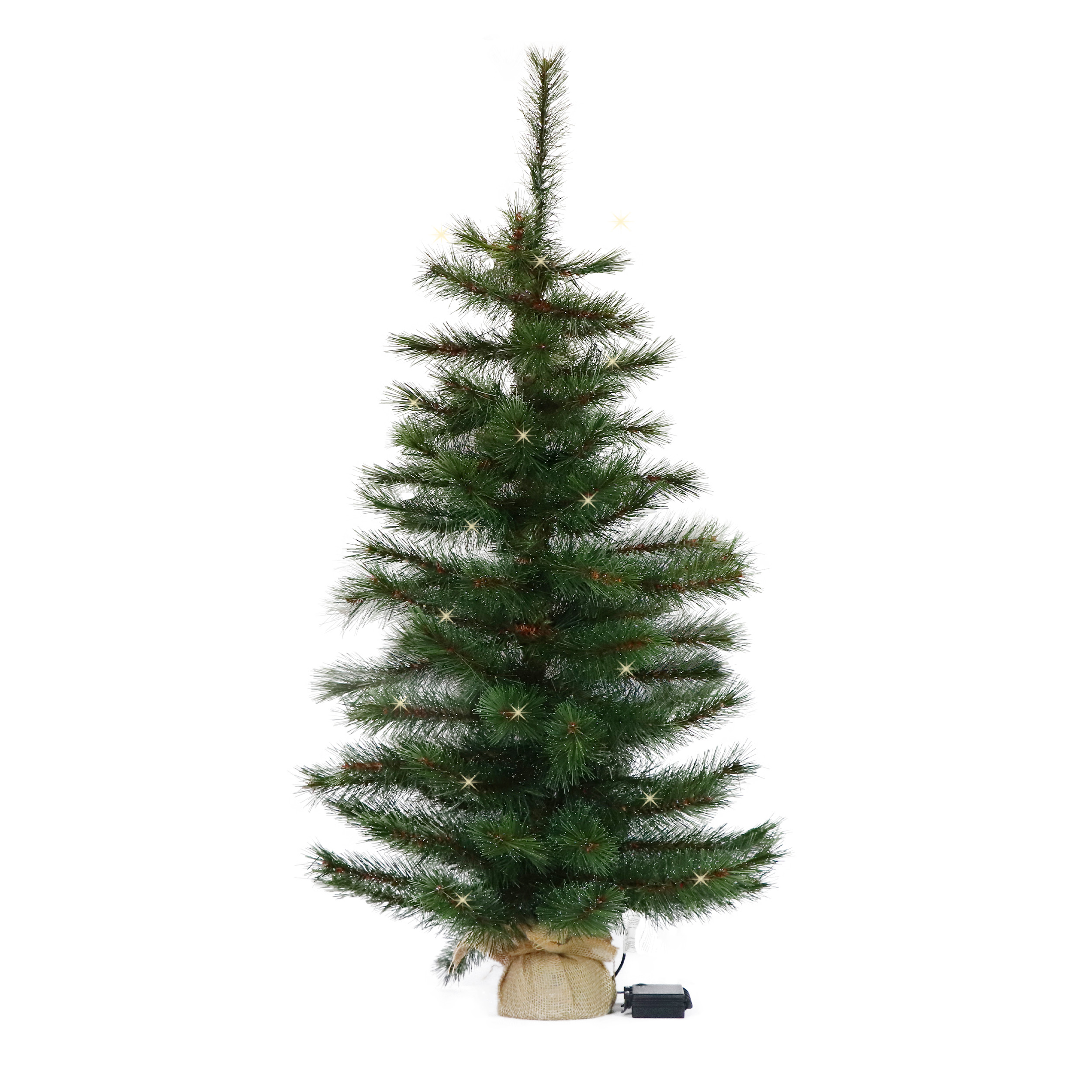 Künstlicher Weihnachtsbaum LED warmweiß 90 cm mit Frosteffekt – batteriebetrieben