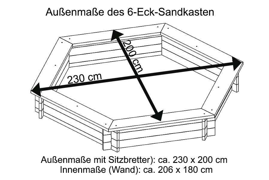 Sandkasten aus Holz imprägniert Aufbau mit Stecksystem