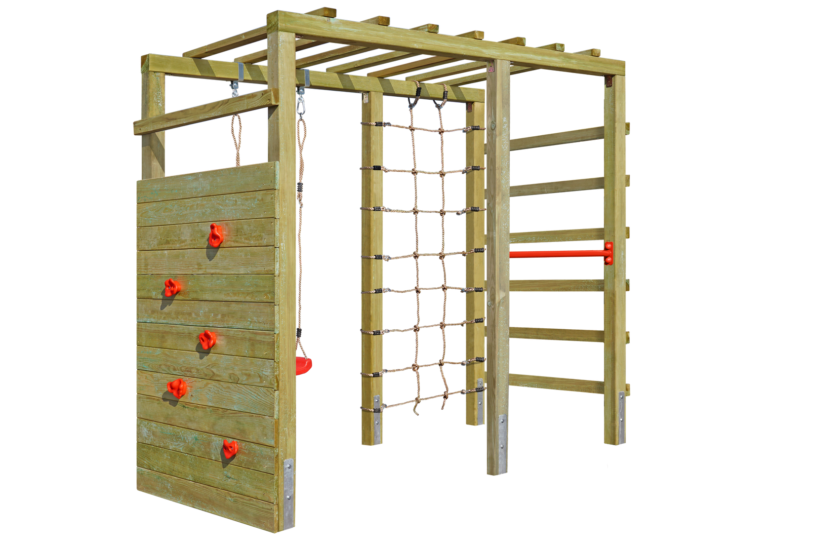 Klettergerüst "Jolly Roger" mit Kletterwand und Schaukel - Deluxe