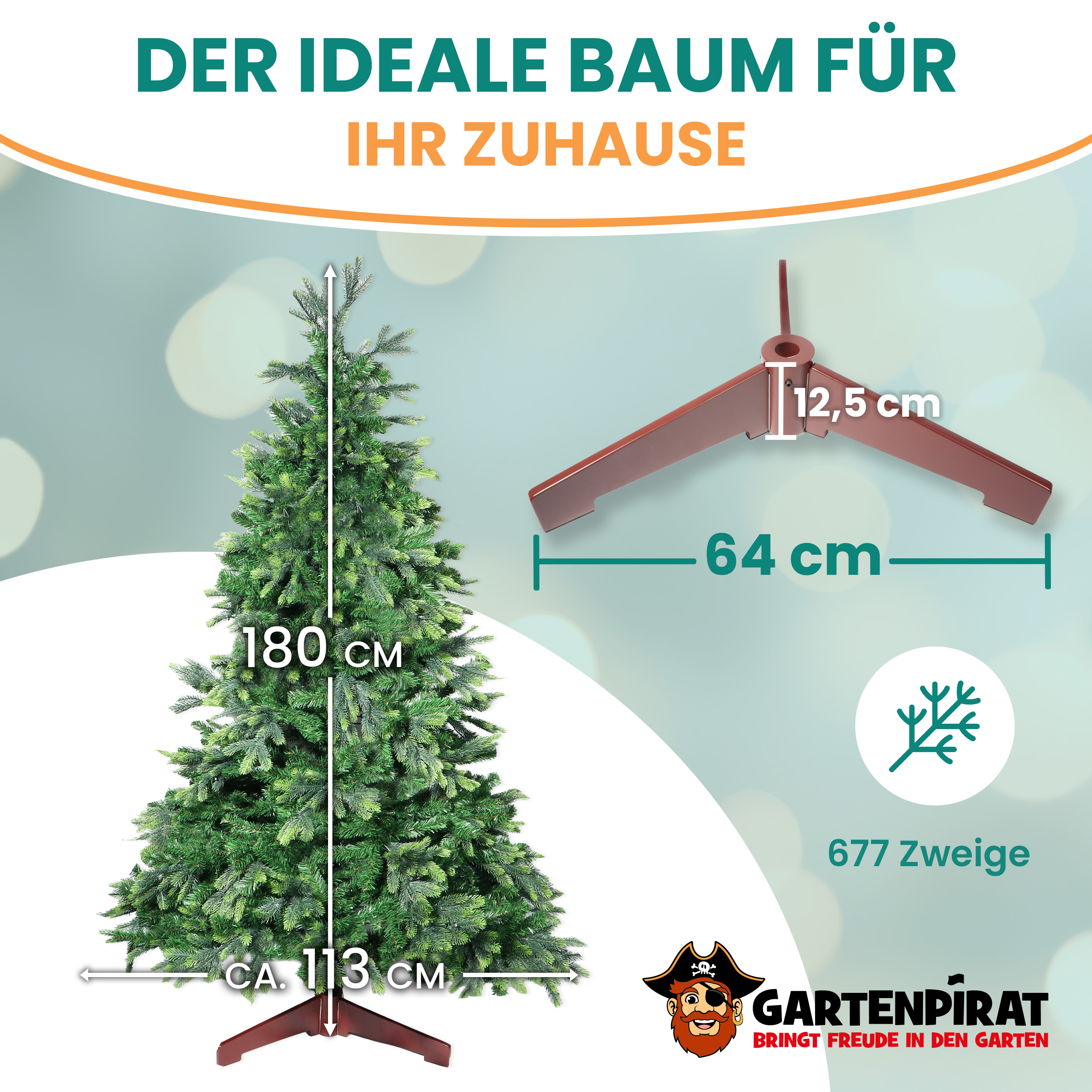 BonTree Tanne künstlicher Weihnachtsbaum ohne LED Christbaum Komfort Set