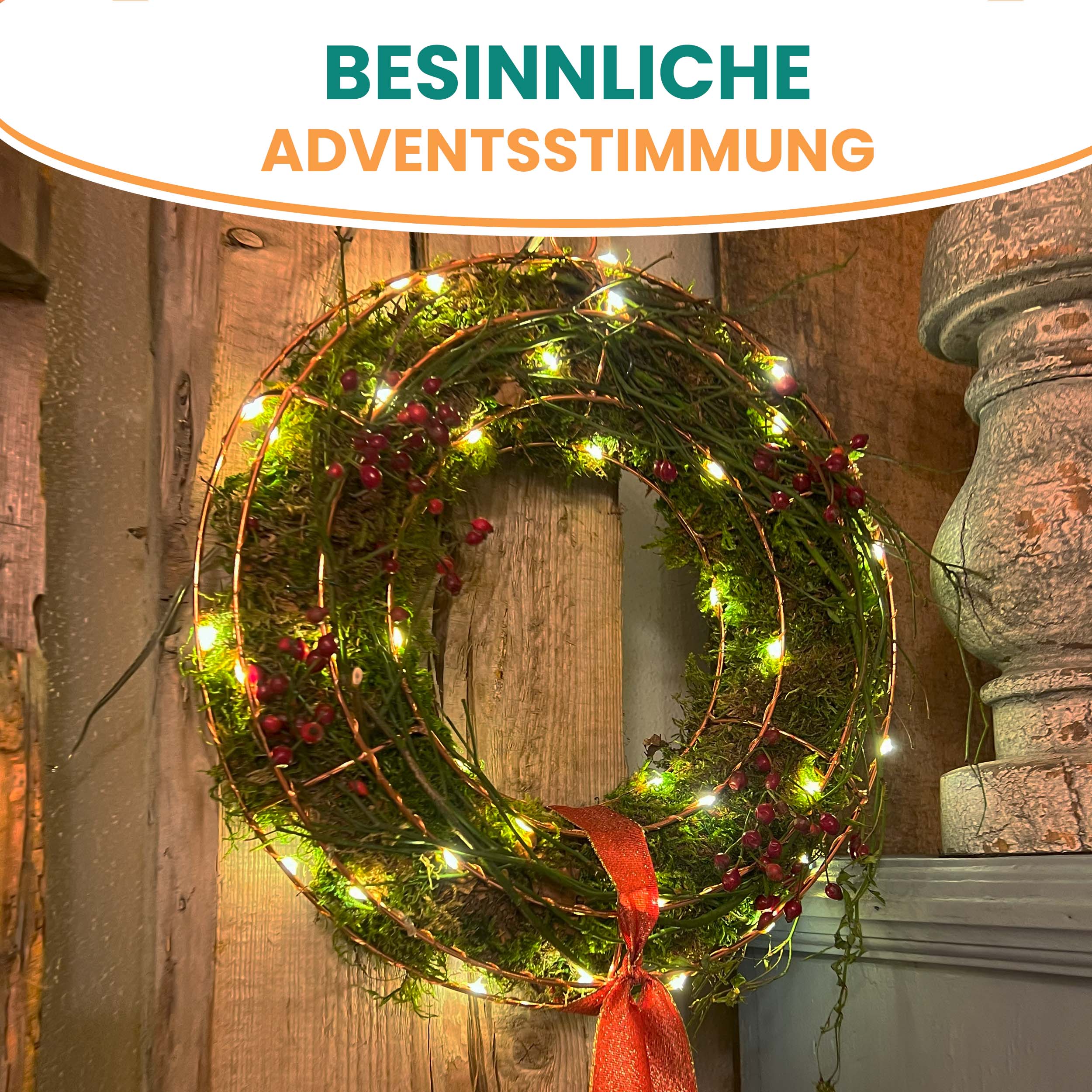 Lichterkranz Ø 70 cm mit 1920 LED warmweiß Timer-Funktion IP44