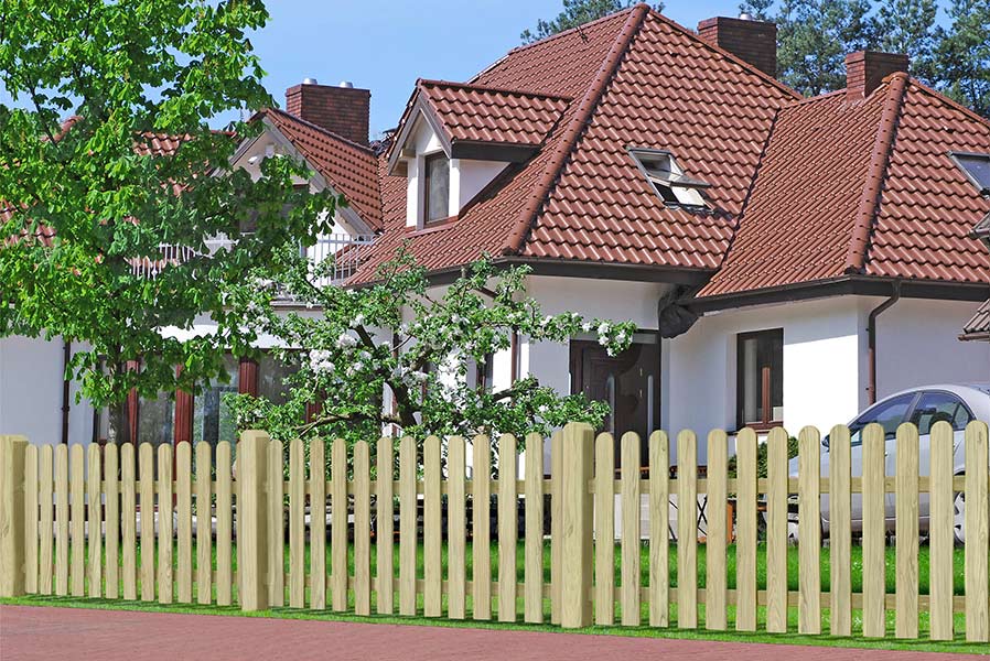 Holzpaket für Gartenzaun Lattenzaun 180 cm lang mit 13 Zaunlatten 2 Riegel