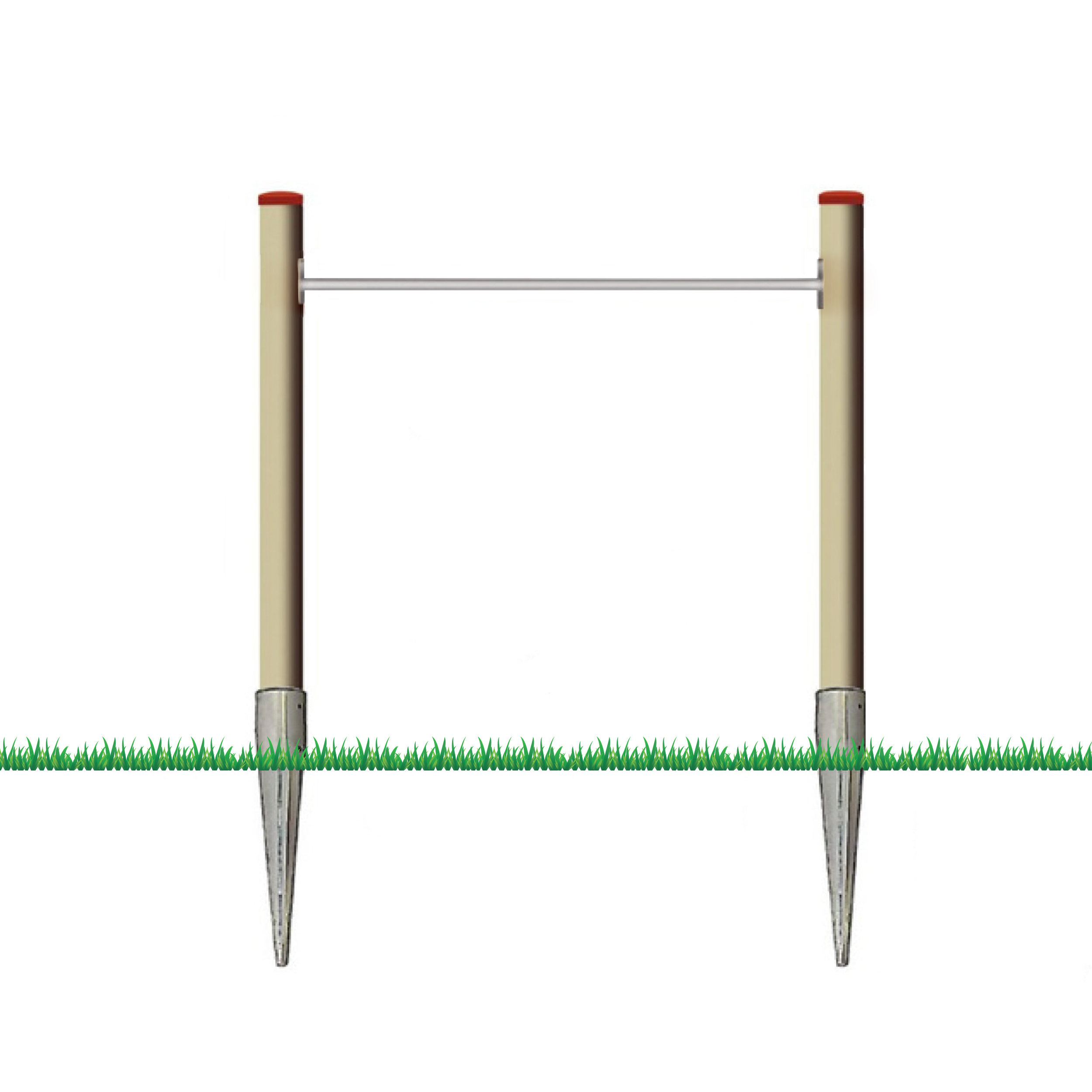 Turnreck aus Lärchenholz ⌀ 12 cm mit Edelstahl-Reckstange und Einschlaghülsen