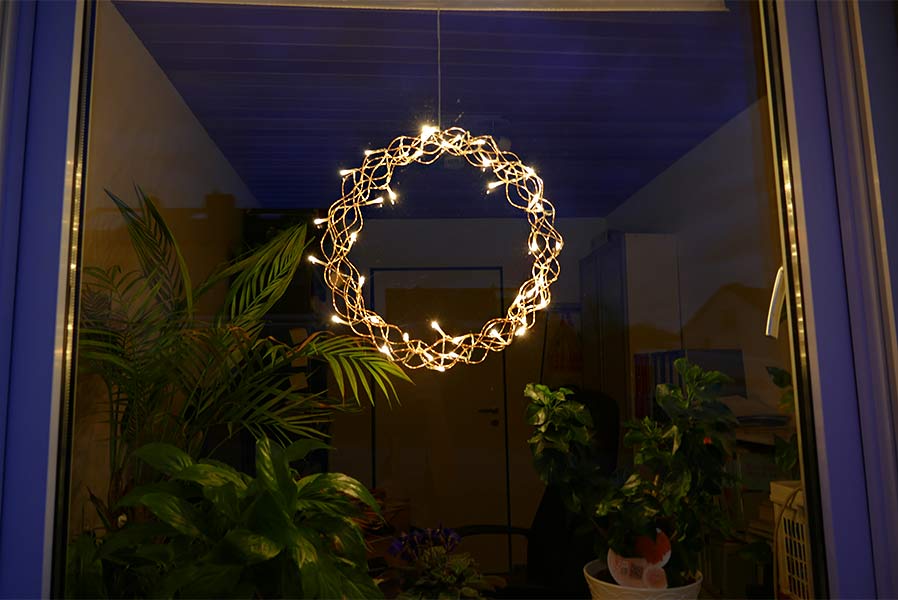 LED-Lichterkränze Kupfer warmweiß mit Timer