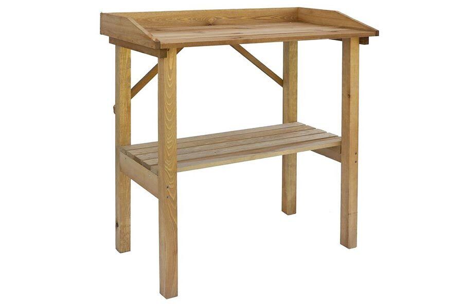 Pflanztisch aus Kiefernholz imprägniert mit Ablage 79x38x83 cm für den Garten Gärtnertisch