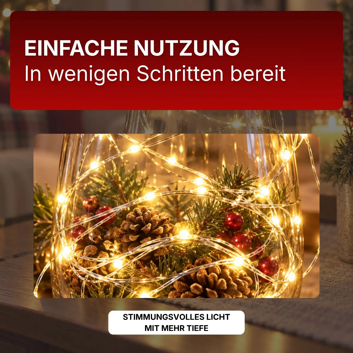 Mini-Drahtlichterkette - Ideal für Dekorationen im Innenbereich