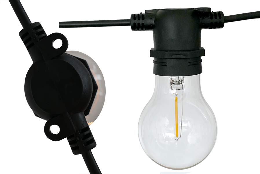 filament-birne Lichterkette mit 10 Leuchtbirnen LED warmweiß Filament-Glühbirnen Glasbirnen Partybeleuchtung