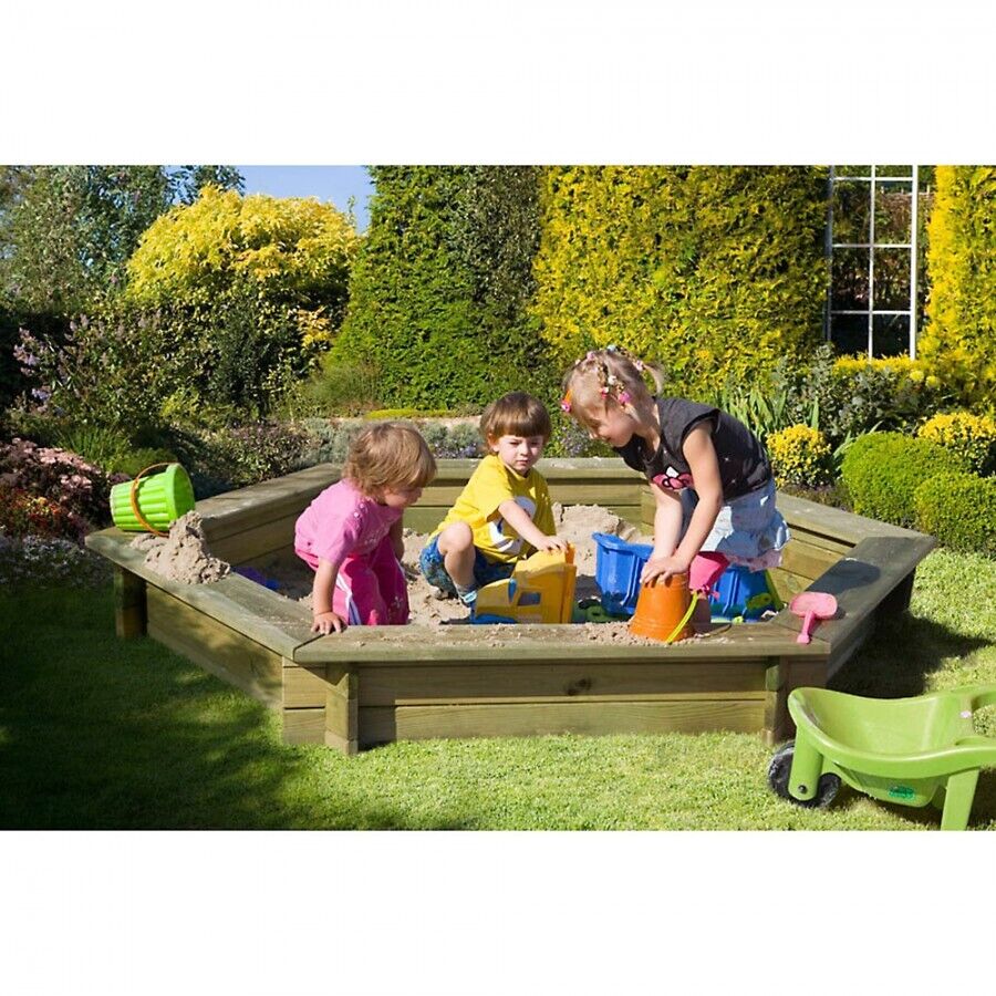 Sandkasten aus Holz imprägniert Aufbau mit Stecksystem