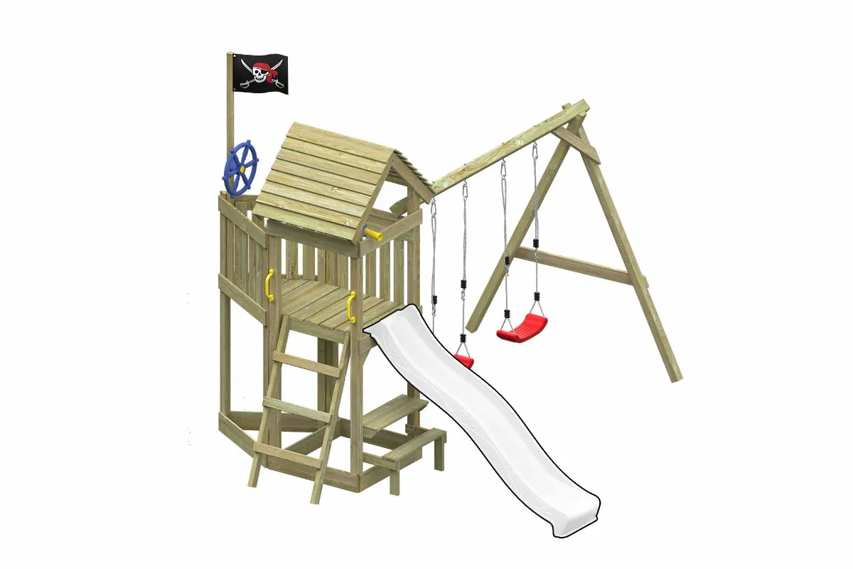 Spielturm Lina Abenteuer mit Doppelschaukel und Picknicktisch