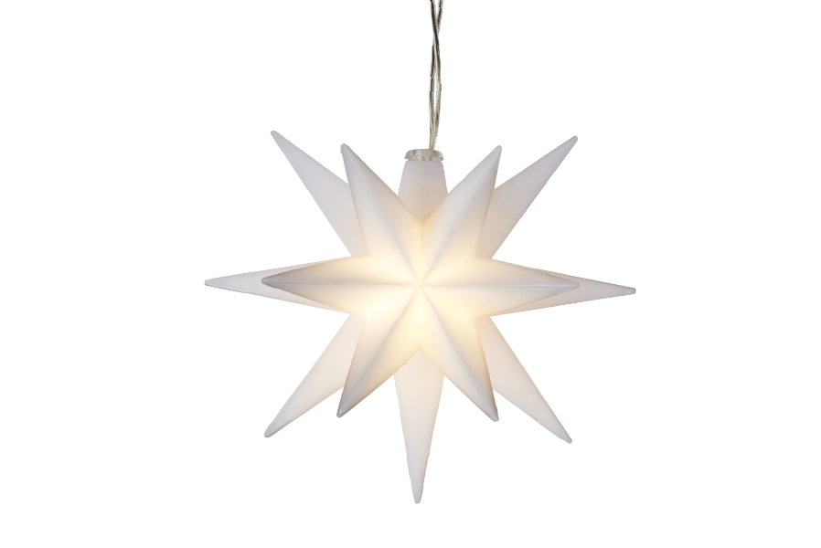Lichterkette mit weißen LED-Sternen warmweißes Licht für innen und außen