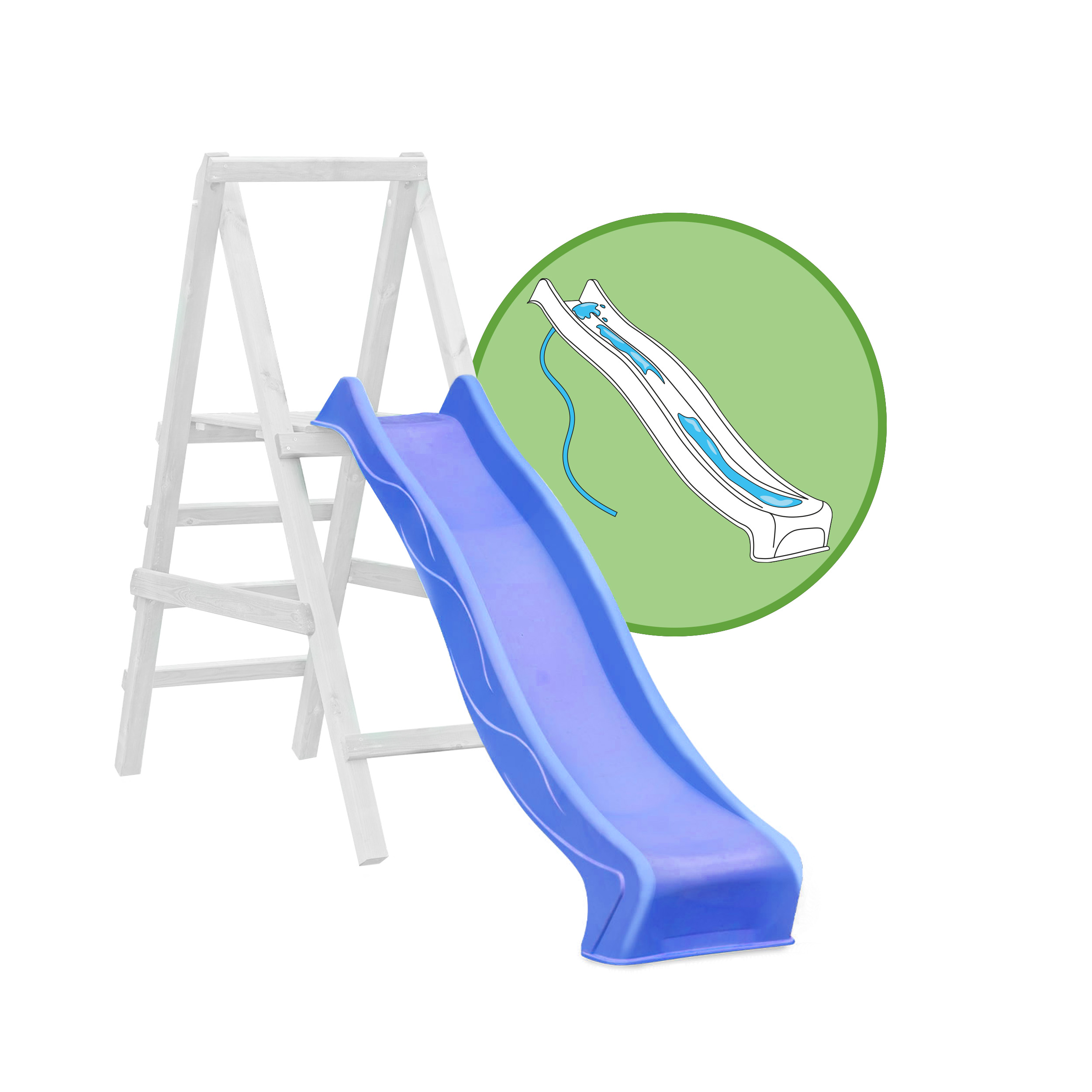 Wellenrutsche Länge 230 cm Rutsche für Podest 115-125 cm