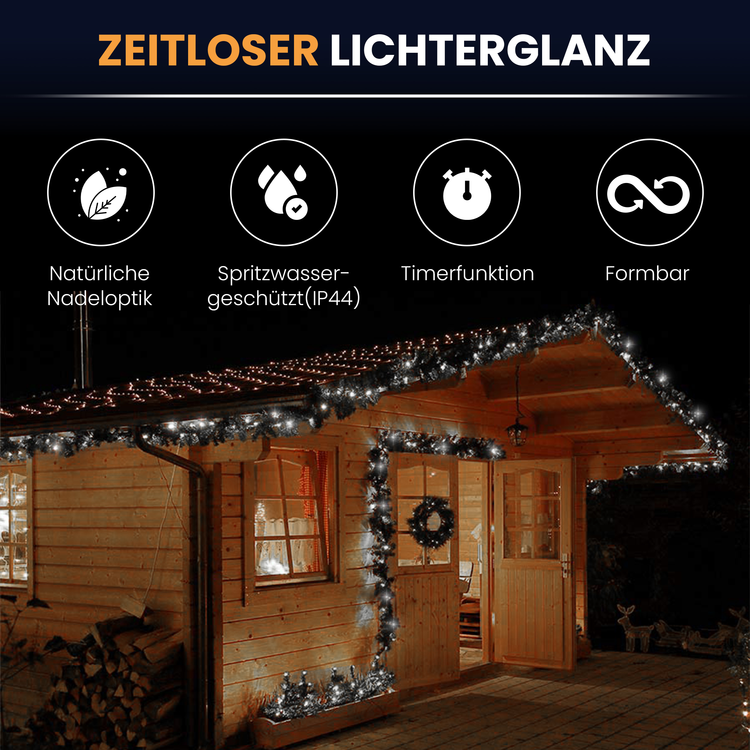 Künstliche Tannengirlande mit Beleuchtung LED Weihnachtsdeko Weihnachtsgirlande