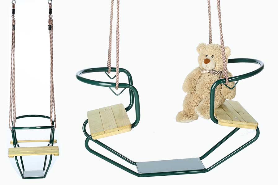 Schiffschaukel Gondelschaukel für zwei Kinder Doppelschaukel Duo aus Metall Schaukel