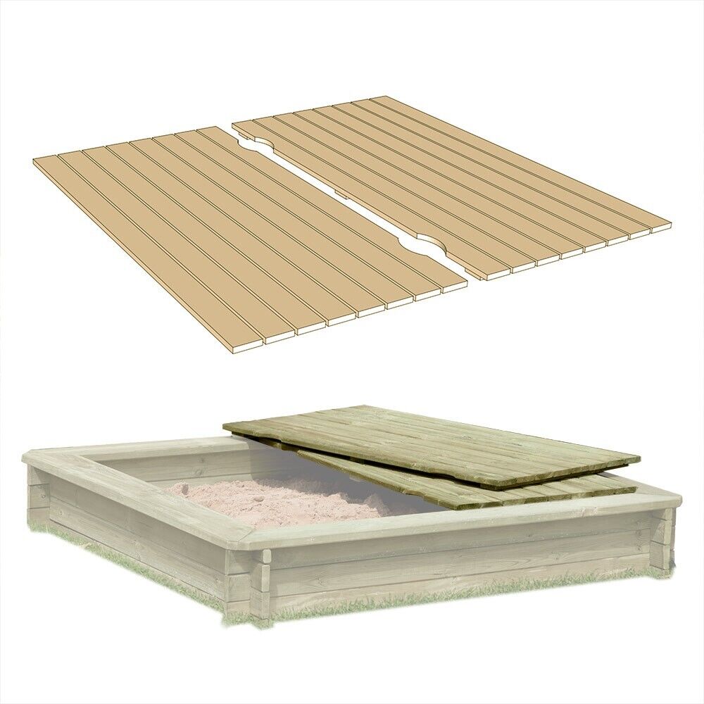 Sandkastendeckel 158x157 cm Holz-Deckel für Sandkasten 180x180 cm KDI Sandkastenabdeckung
