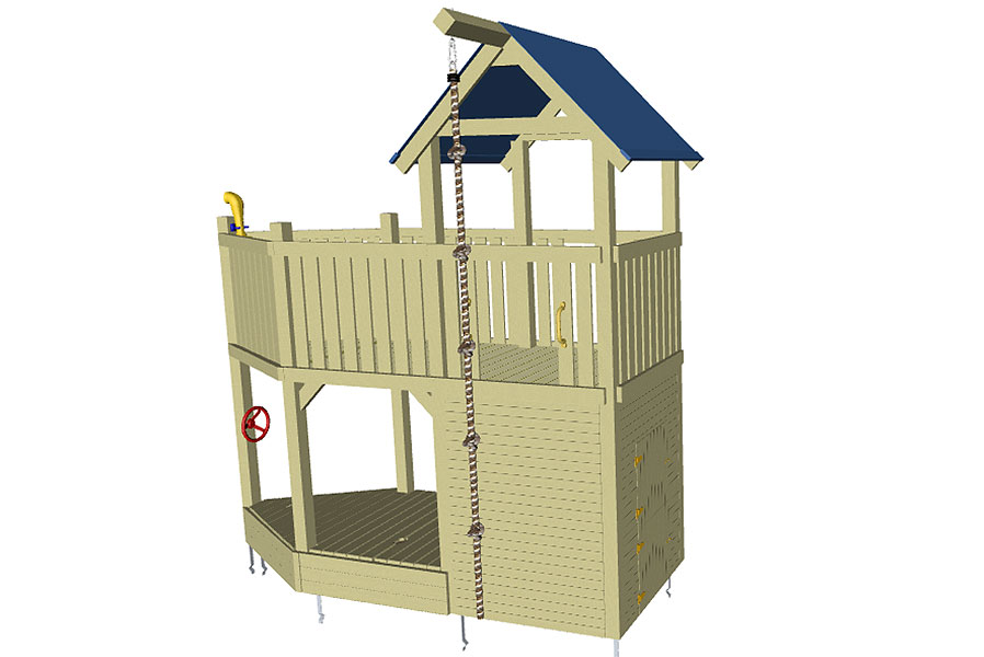 Spielturm Piratenschiff Spielhaus aus Holz