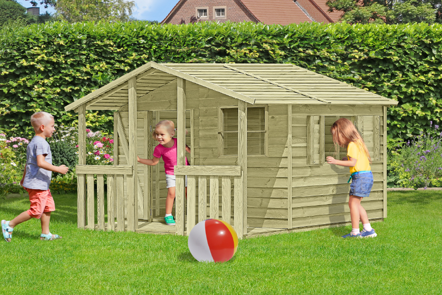Kinderspielhaus Mattis Kiefer KDI Stülpschalung 225 x 216 cm