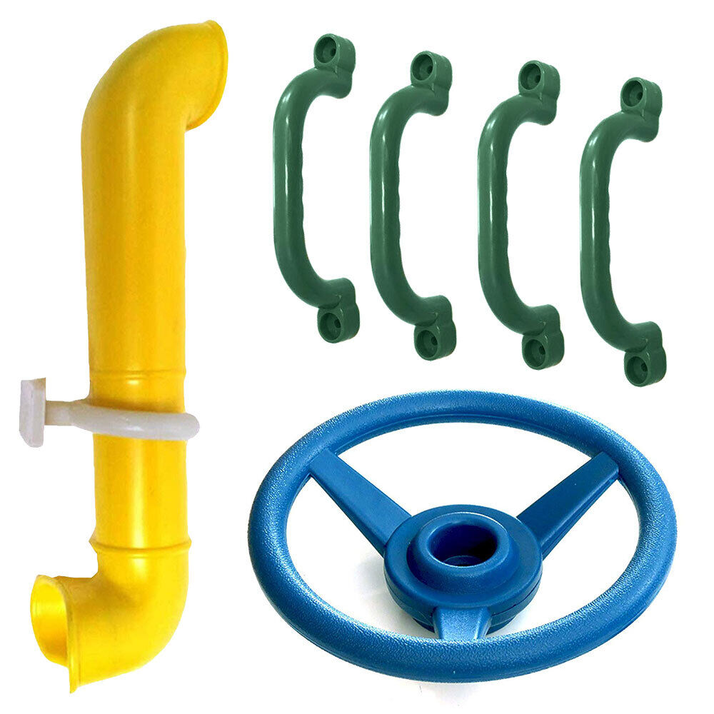Zubehör für Spielturm Set mit Lenkrad Periskop und 4x Handgriff für Kinder