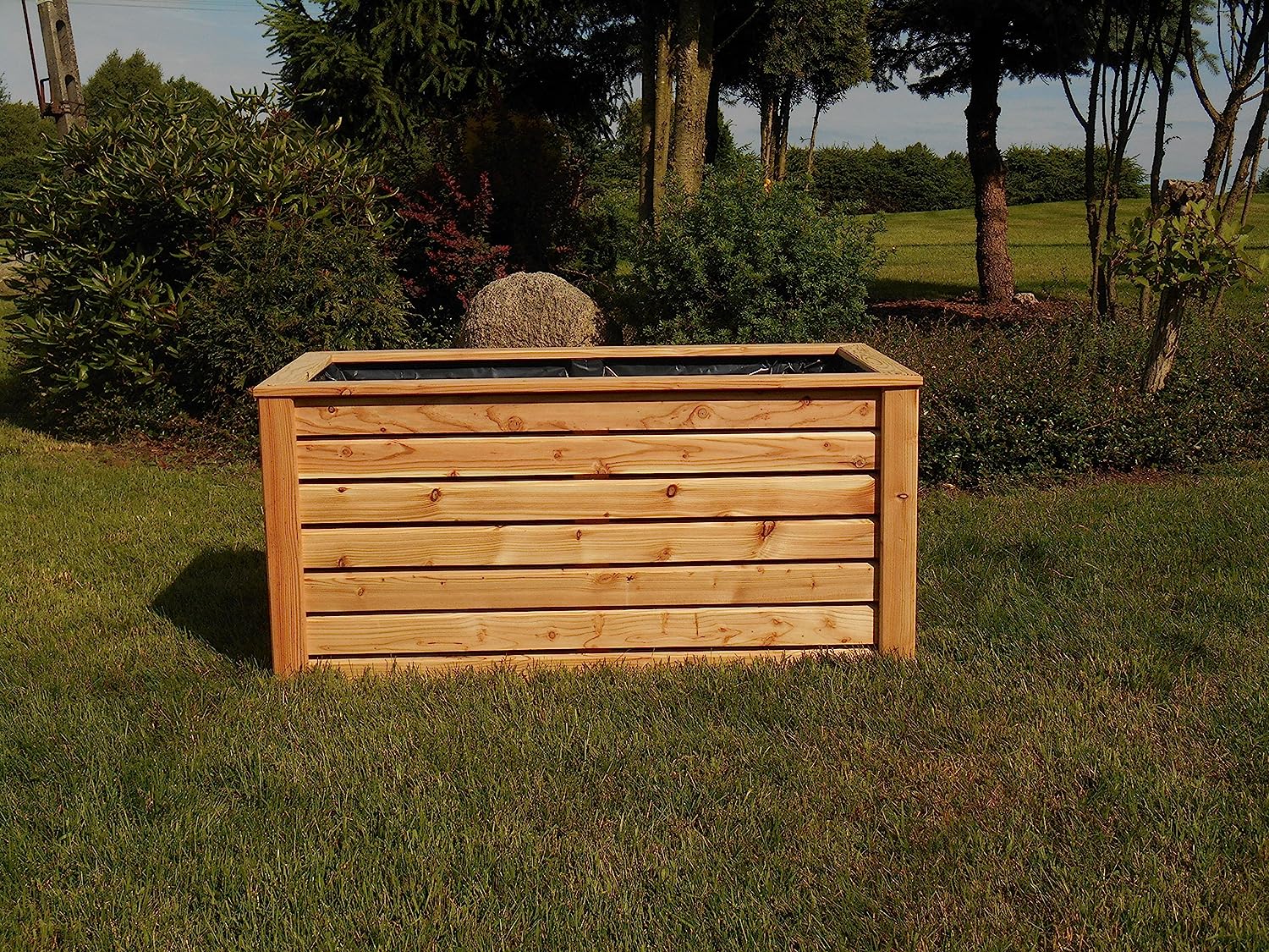 Hochbeet 150x60xH72 cm aus modernen Rhombusleisten Lärche natur Massivholz Pflanzbeet Kräuterbeet Gemüsebeet