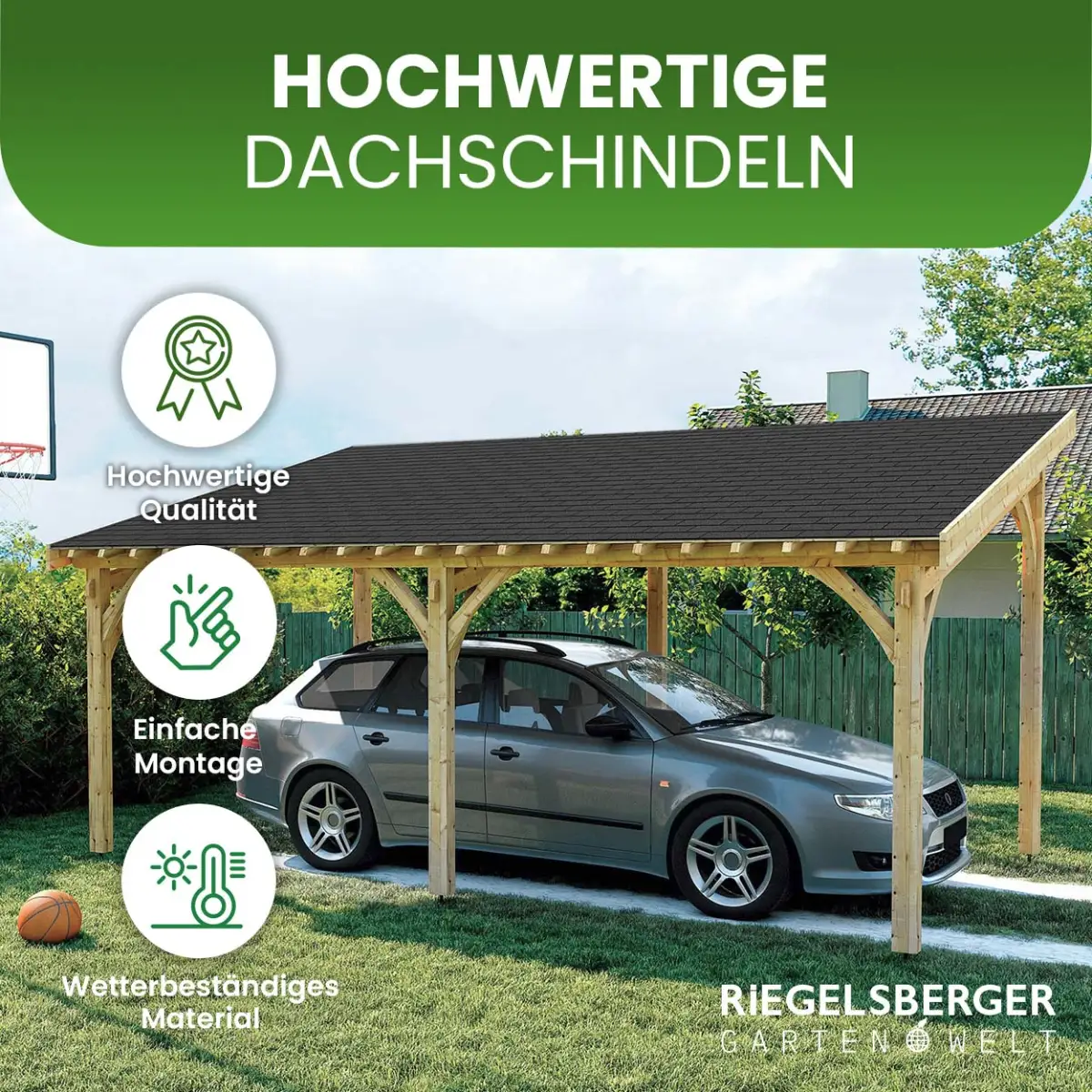 Bitumendachschindeln Biberschwanz Schwarz 2 m² Dachdeckung