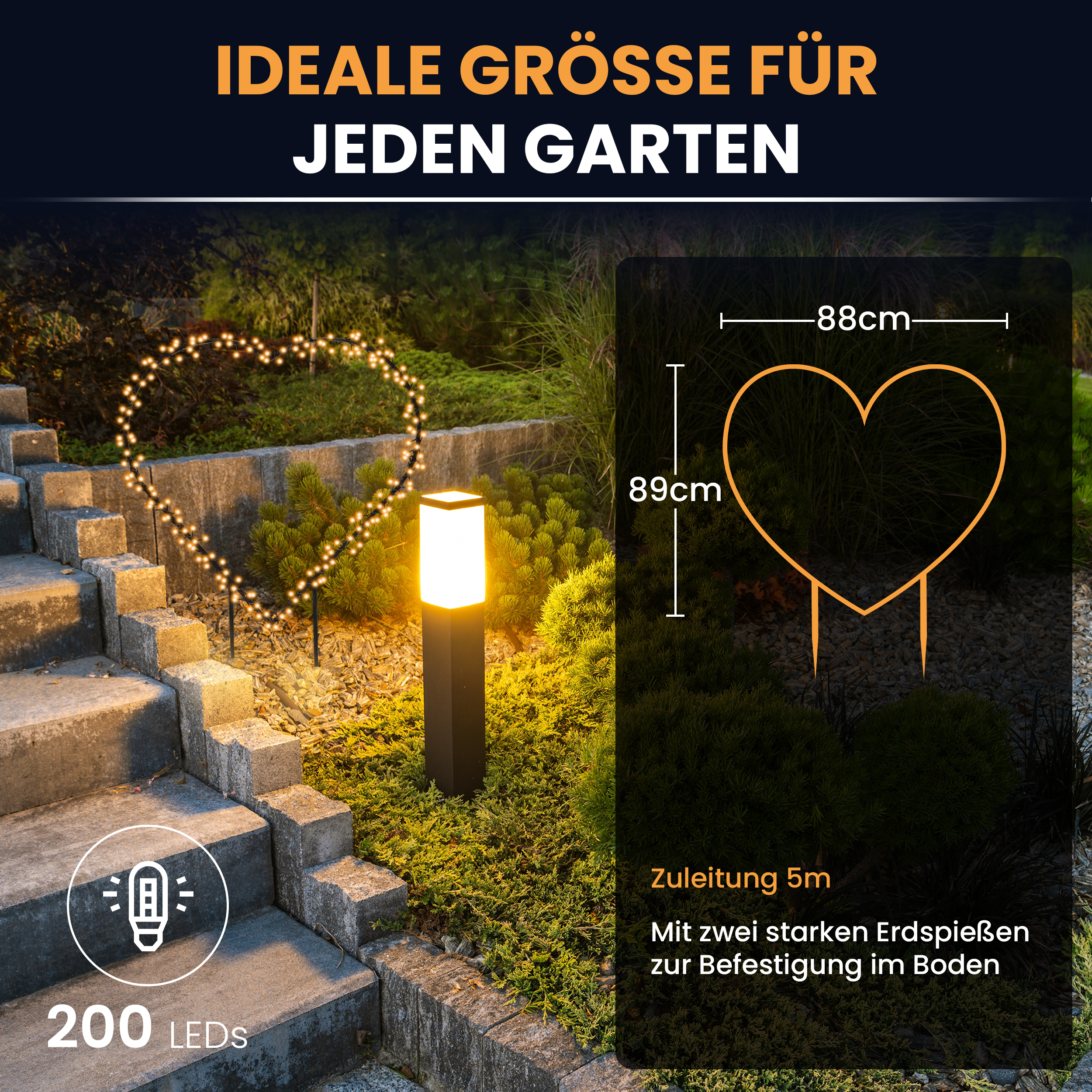 5-2 Weihnachtsdeko außen Figuren Herz Beleuchtung