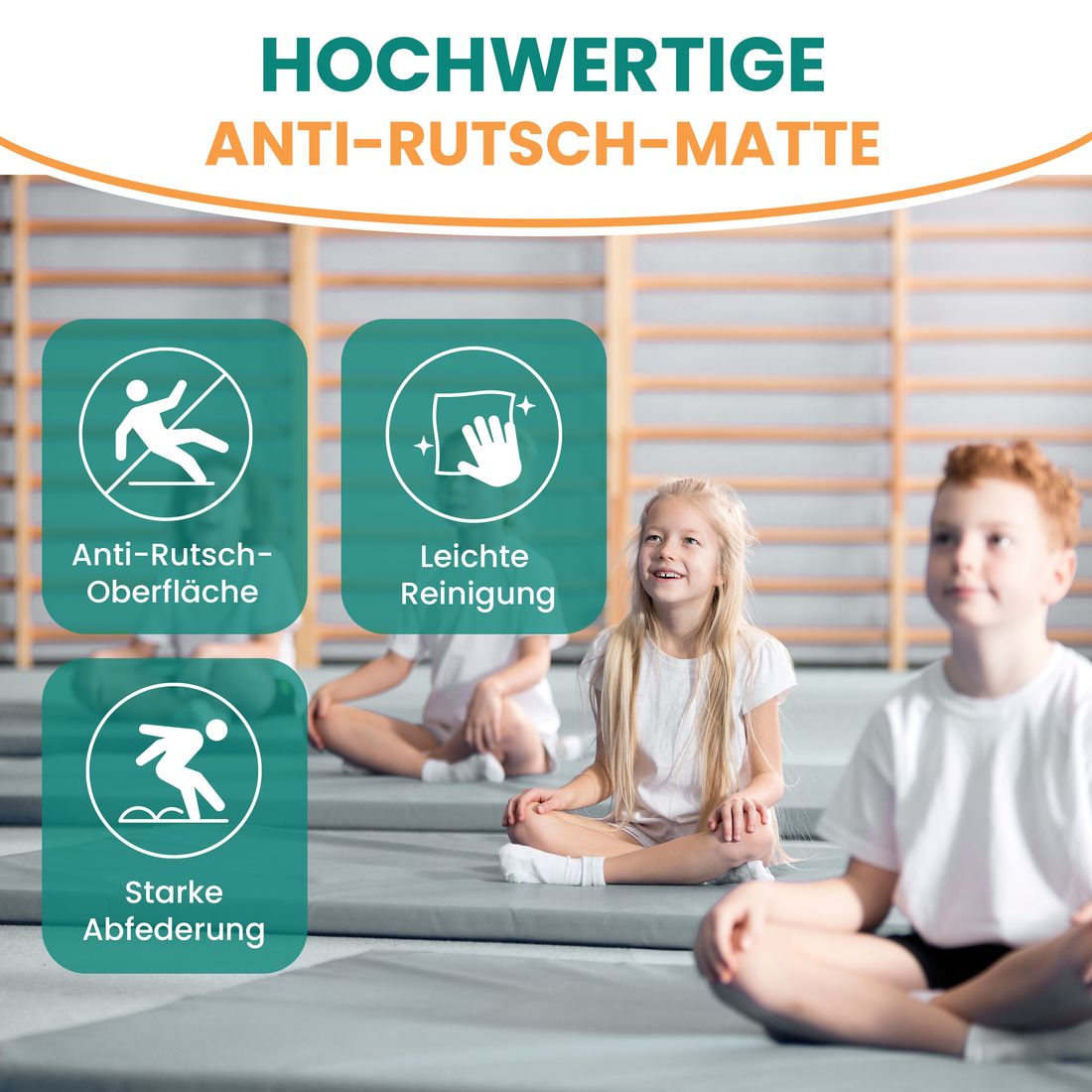 B-Ware Universal Bodenmatte 4-teilig 200x100x10 cm Bouldermatte Weichbodenmatte klappbar