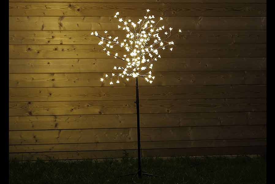 LED-Lichterbaum 150 cm mit beleuchteten Kirschblüten 200 LED warmweiß Kirschblütenbaum