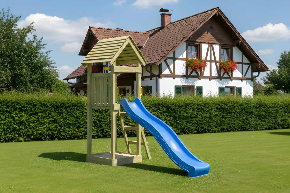 Spielturm Thomas Aktiv mit Rutsche und Leiter