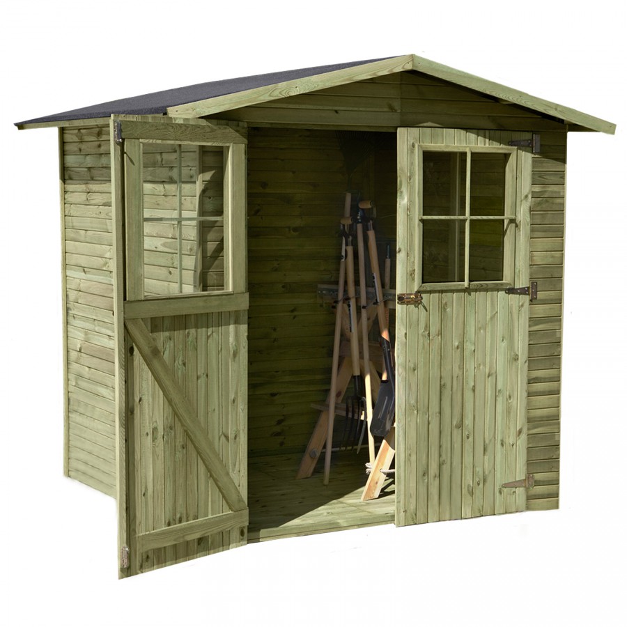 Gartenhaus Berlin 180x145 cm aus Holz Geräteschuppen mit großer Tür