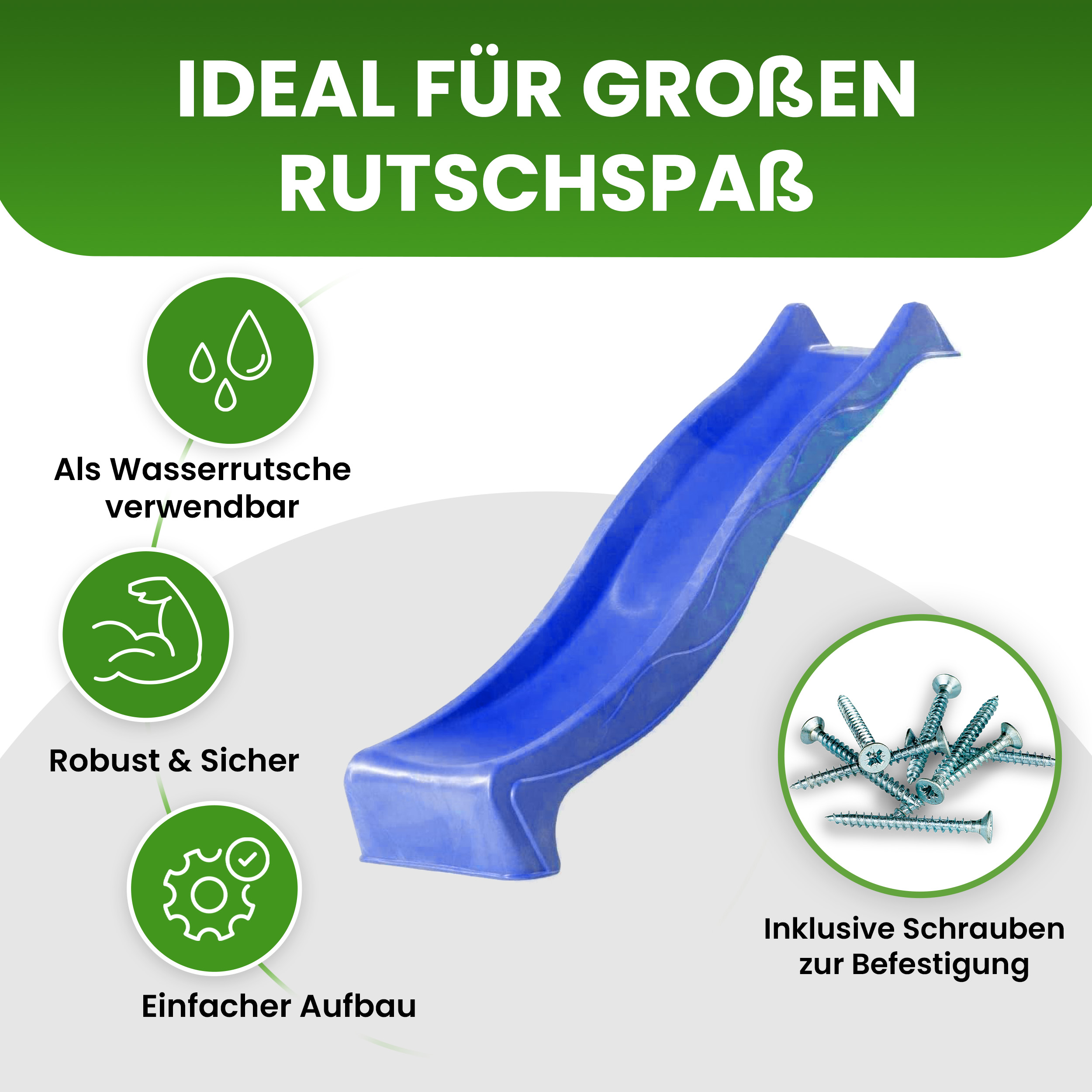 Wellenrutsche Länge 230 cm Rutsche für Podest 115-125 cm