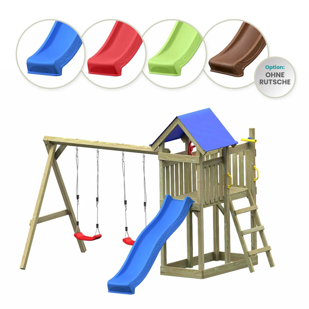 Spielturm Lucia Fun mit Podest und Doppelschaukel