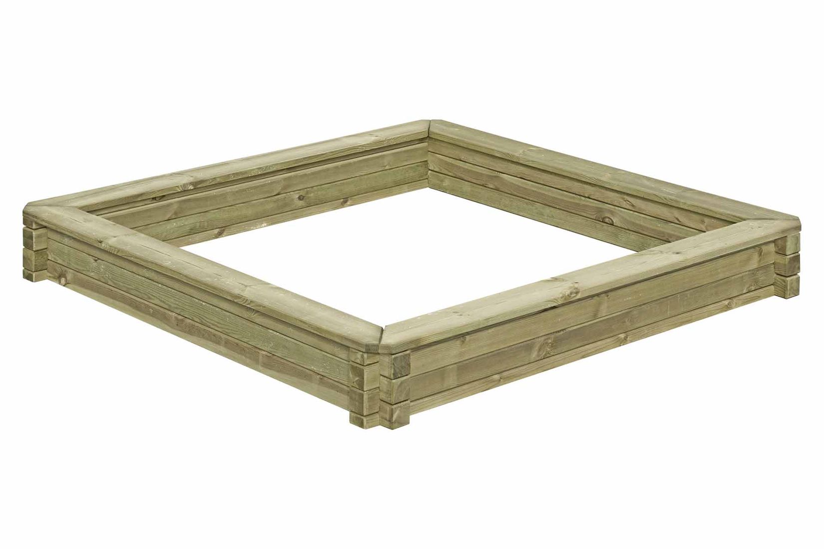 Sandkasten 180x180 cm aus Kantholz 7x7 cm TÜV geprüft