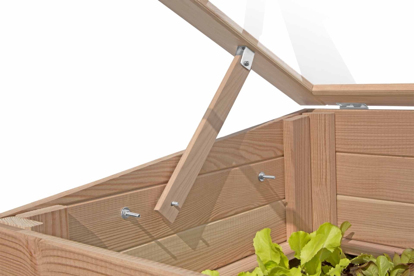 Frühbeet Kräuterbeet 180x80x21/30 cm aus Lärchenholz passend für Hochbeete