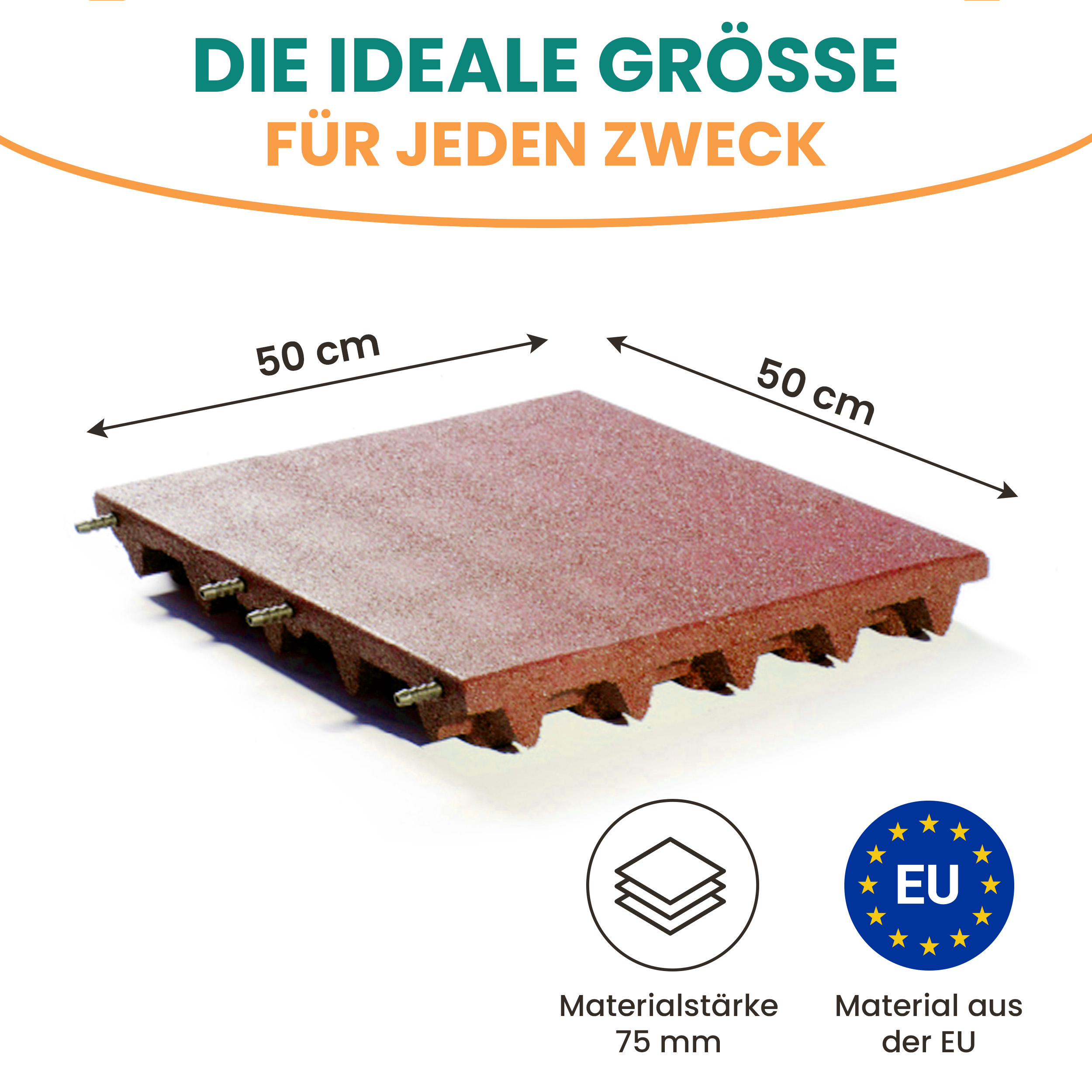 Fallschutzmatte 50x50 cm Gummimatte für Spieltürme Schaukel Rutsche Outdoor