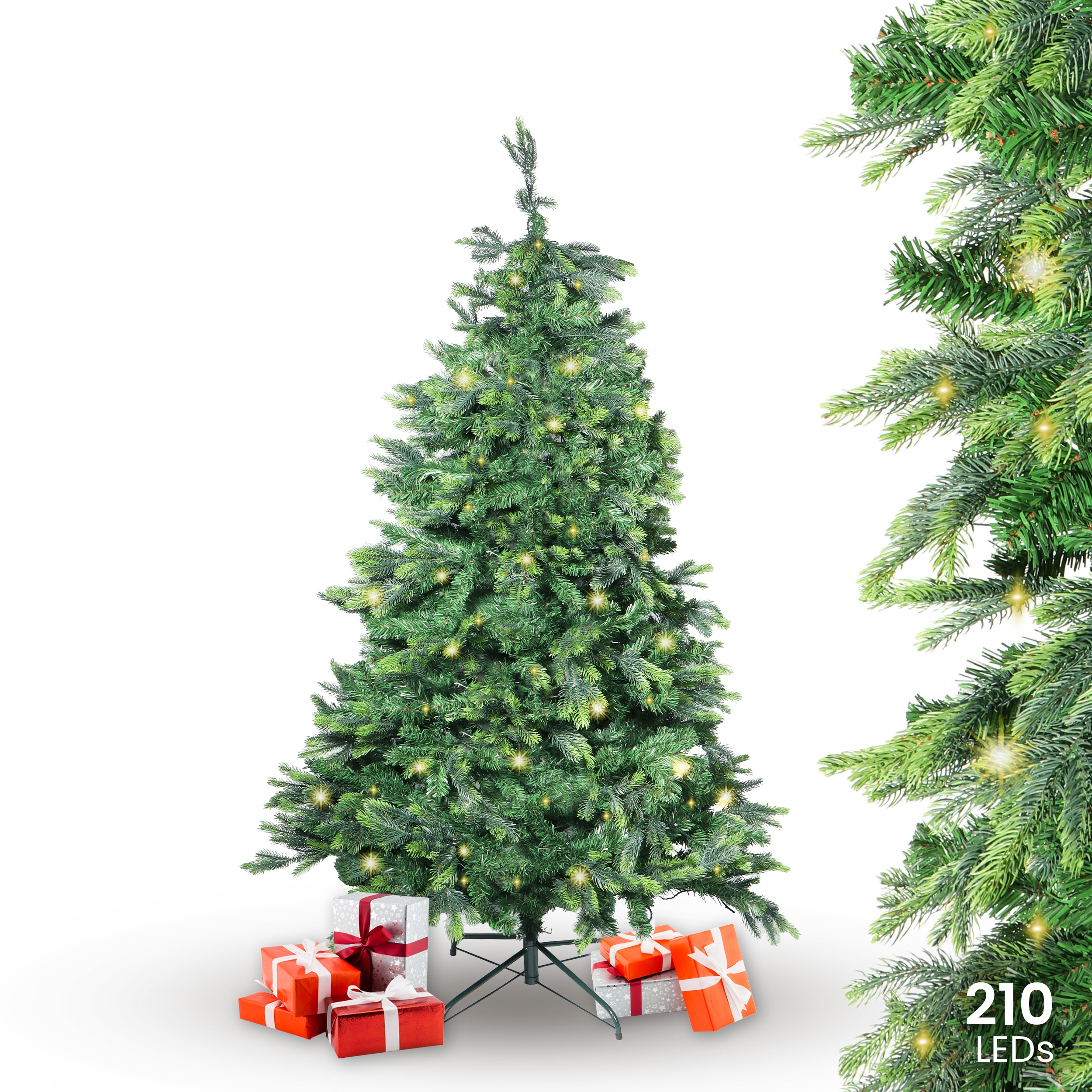 BonTree Tanne künstlicher Weihnachtsbaum mit LED Christbaum