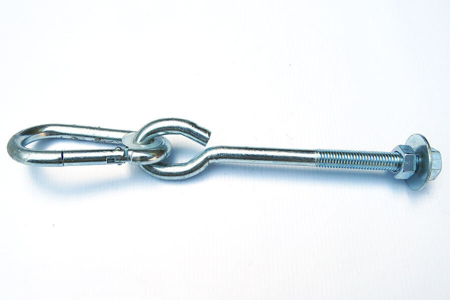 Schaukelhaken M12 x 250 mm mit Gewinde für Holz bis Ø 12 cm mit Karabinerhaken Schaukel